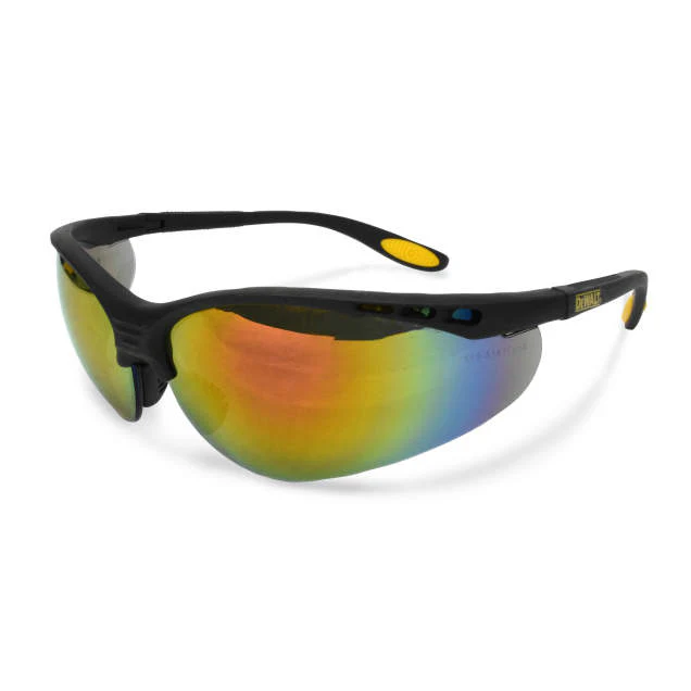 Dewalt DPG58-6D Reinforcer Safety Glasses, Black Frame, Fire Mirror Lens - Mactool Shop