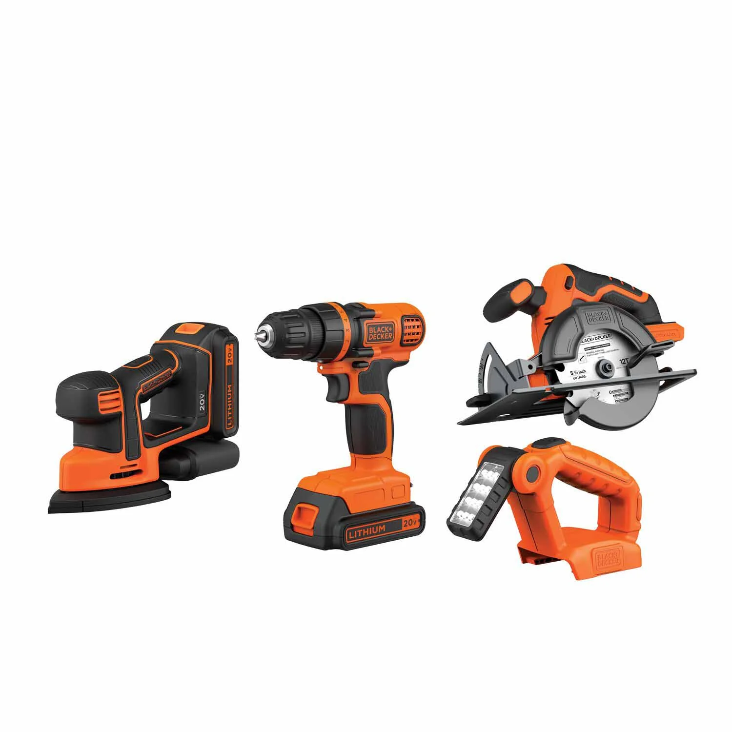 Black & Decker BD4KITCDCMSL 20V MAX Lithium 4 Tool Combo Kit (BD4KITCDCMSL) - Mactool Shop