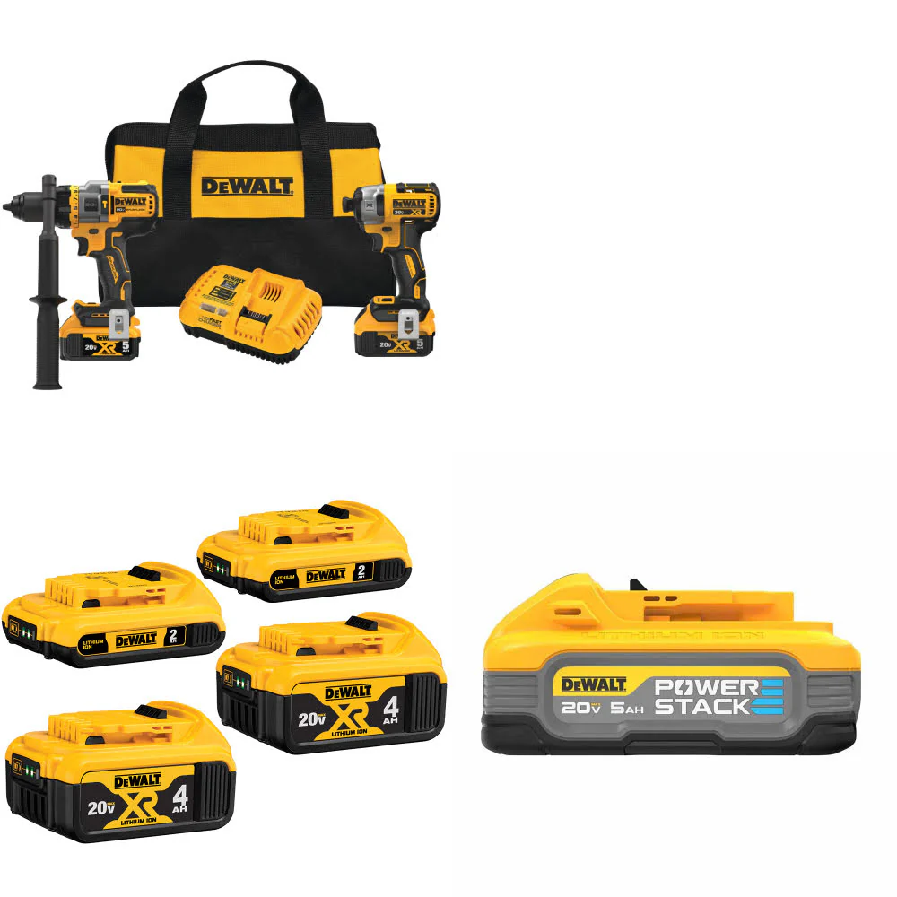 DeWalt DCK2100P2 20V 2-Tool Combo Kit W/ DCB324-4 20V Battery-4Pk & FREE Battery - Mactool Shop