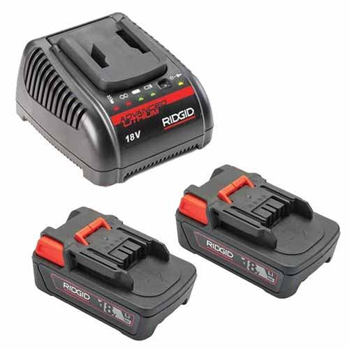 Ridgid 66013 18V 2.5AH Lithium Ion Batteries (2ea) & Charger Kit - Mactool Shop