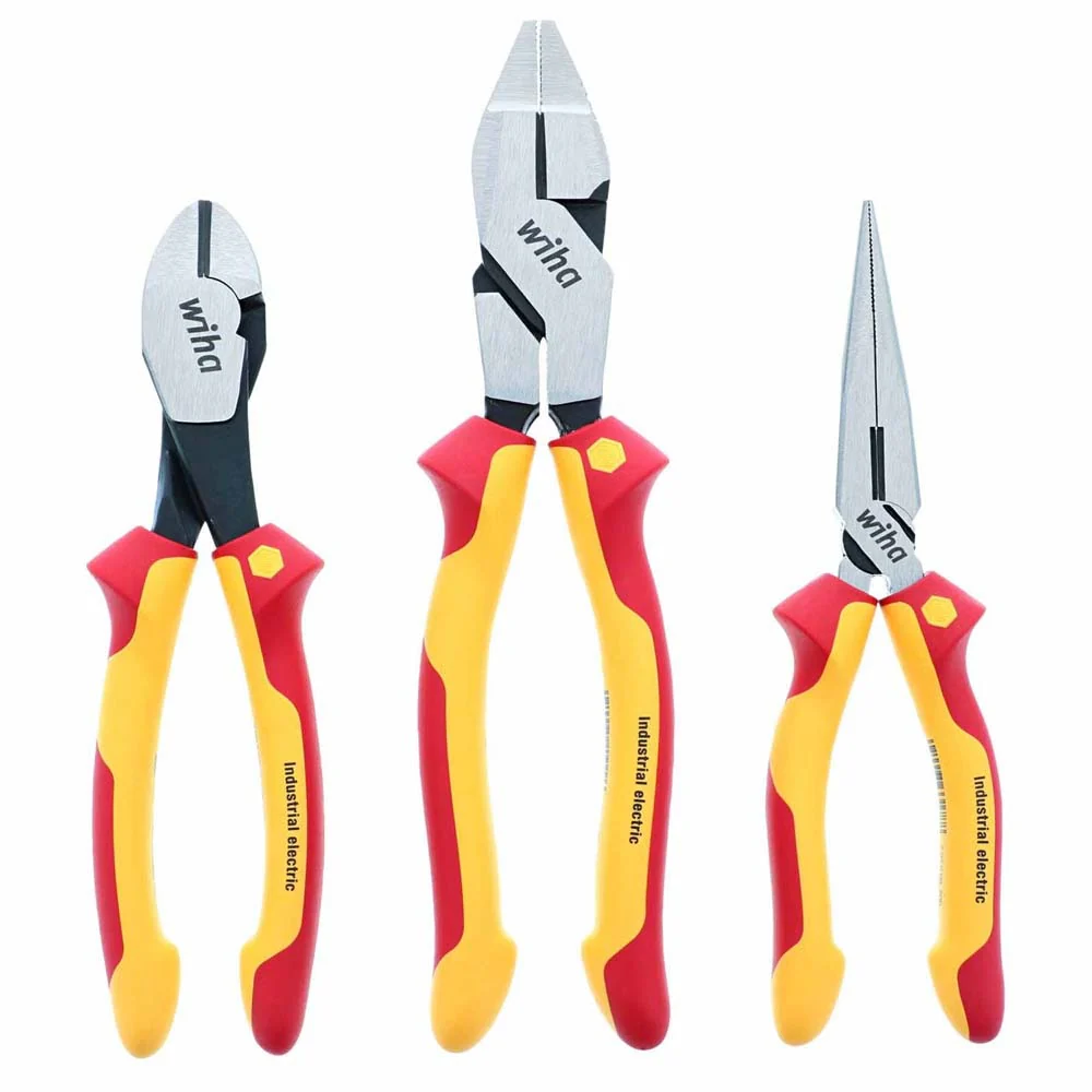 Wiha 32968 3 Piece Insulated Industrial Grip Pliers and Cutters Set - Mactool Shop