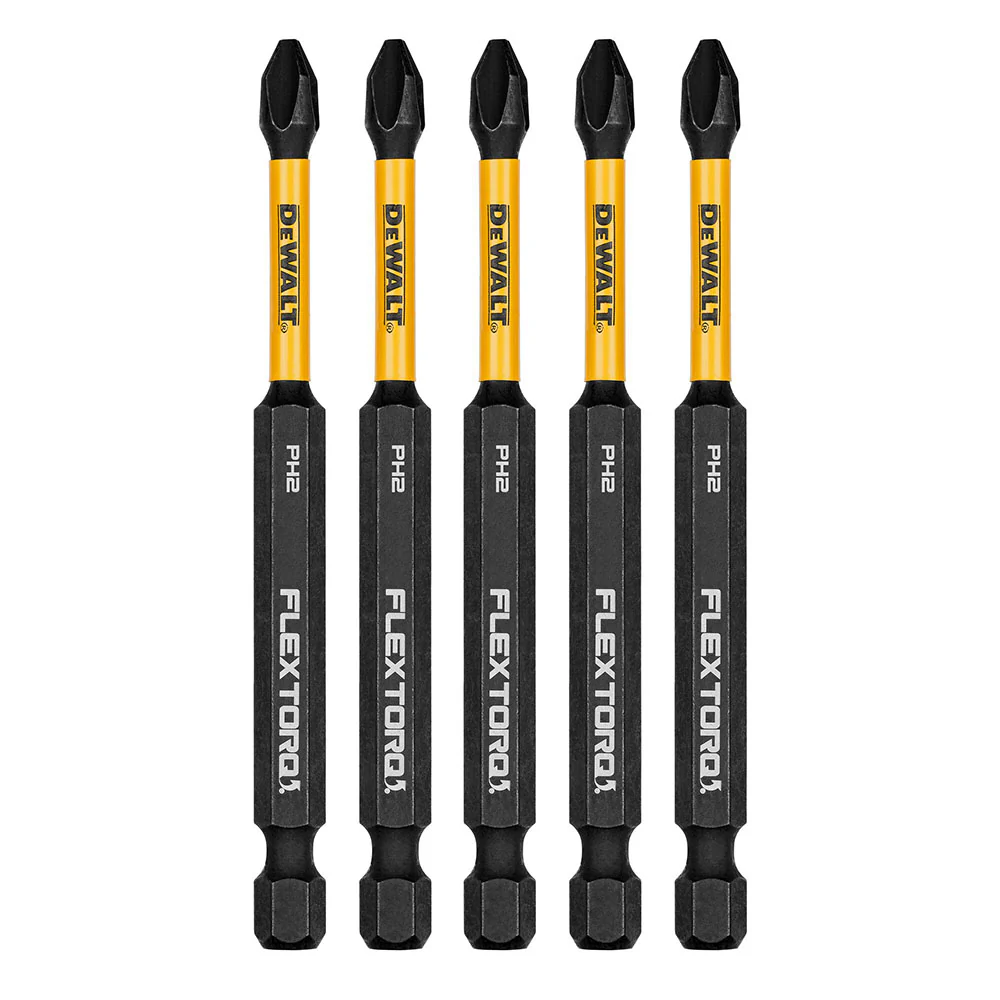 DeWalt DWAF3PH2IR5 PH2 FLEXTORQ 1/4 x 3-1/2in Impact Driver Bits, 5-Pack - Mactool Shop