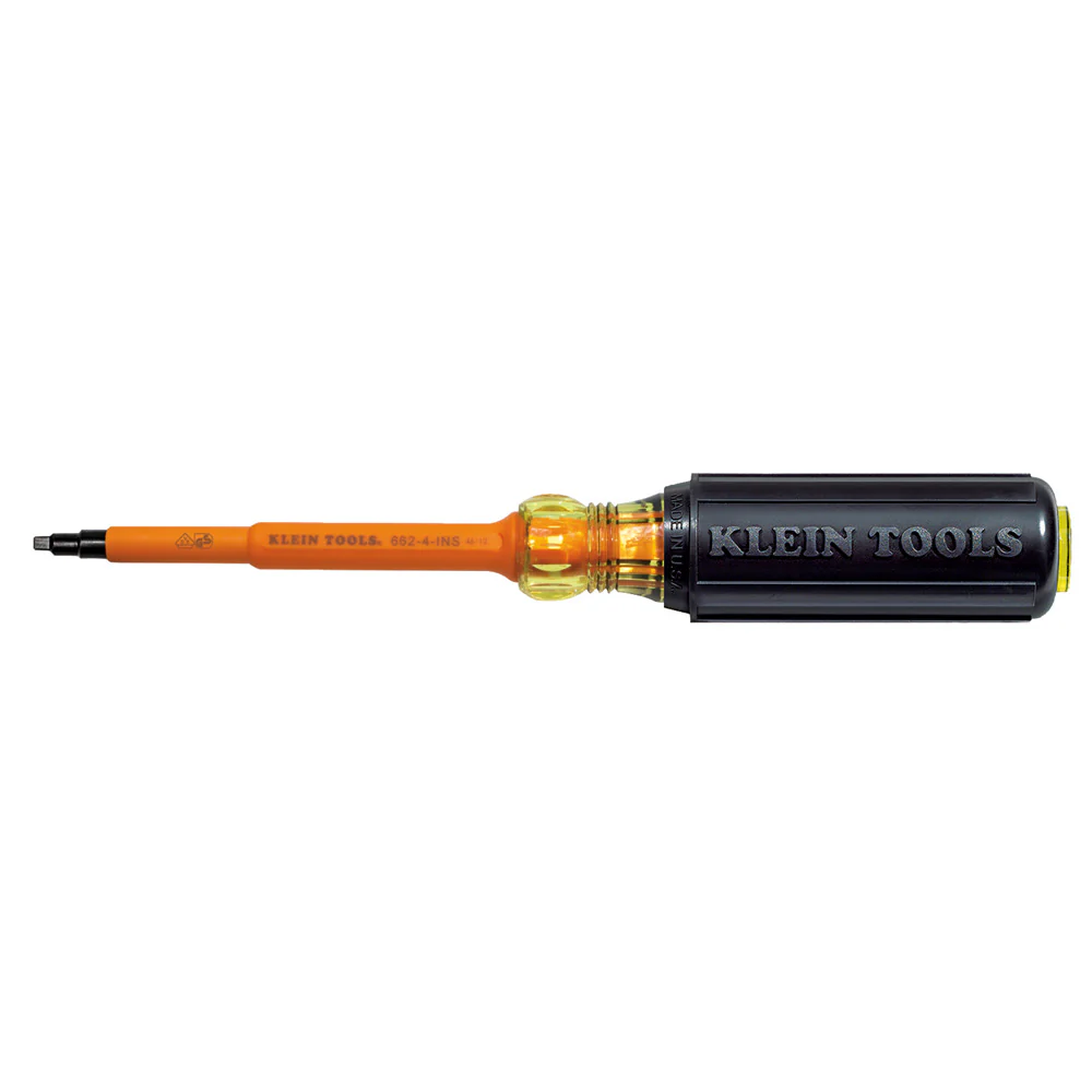 Klein 662-4-INS Insulated Screwdriver, #2 Square, 4