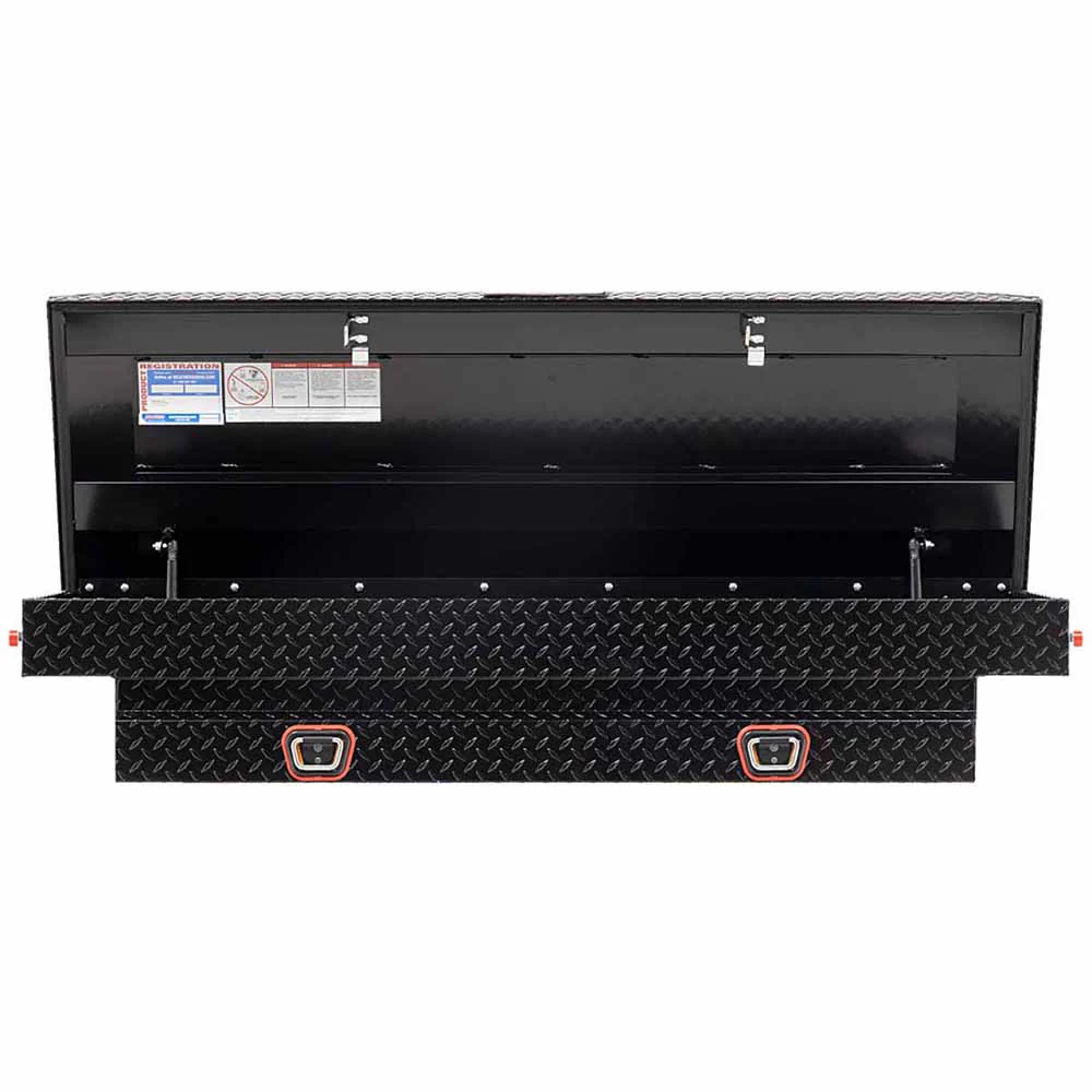 Weather Guard 154-5-03 Model 154-5-03 Saddle Box, Aluminum, Compact, Gloss Black, 6.0 Cu. Ft. - Mactool Shop