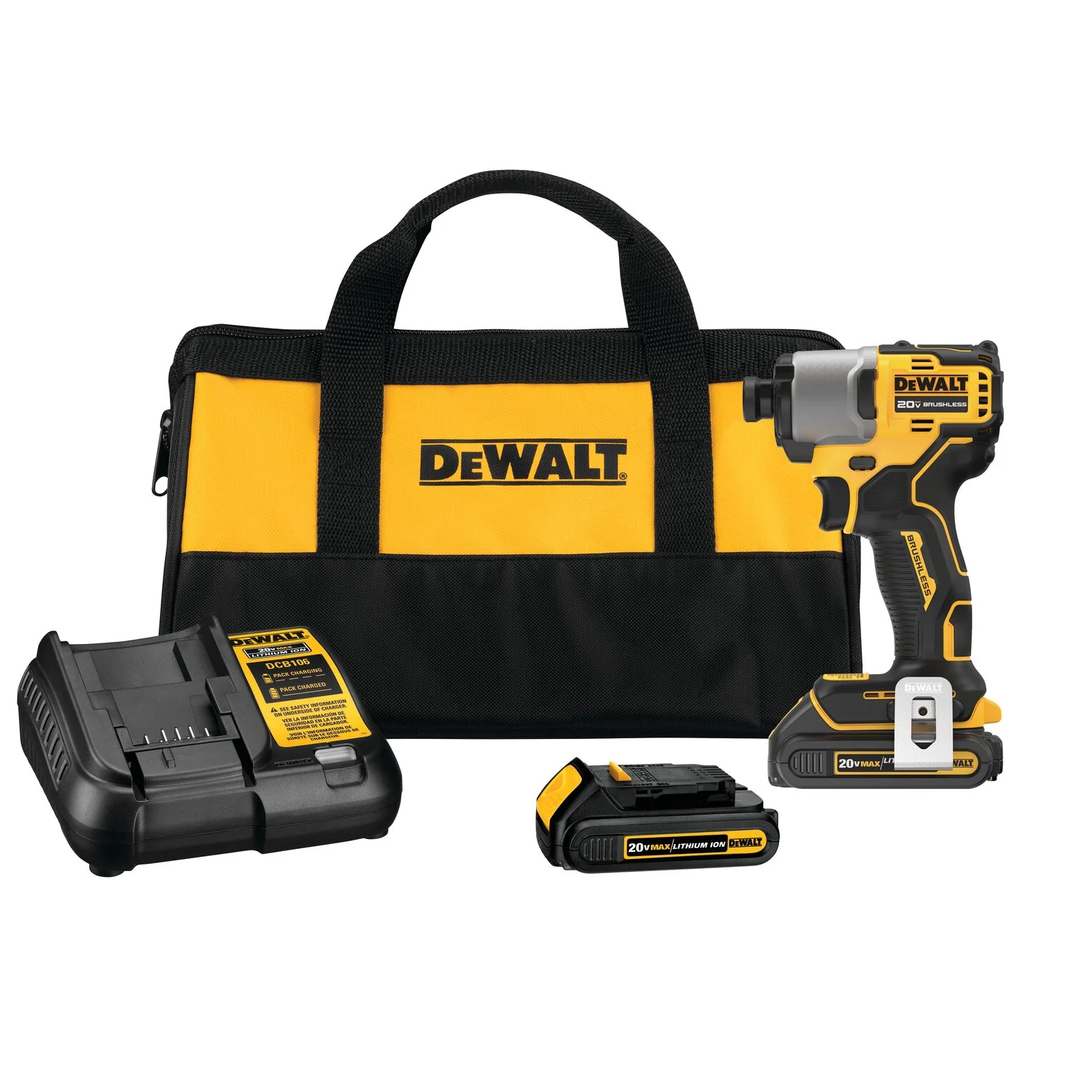 DeWalt DCF840C2 20V MAX* 1/4 in. Brushless Cordless Impact Driver Kit - Mactool Shop