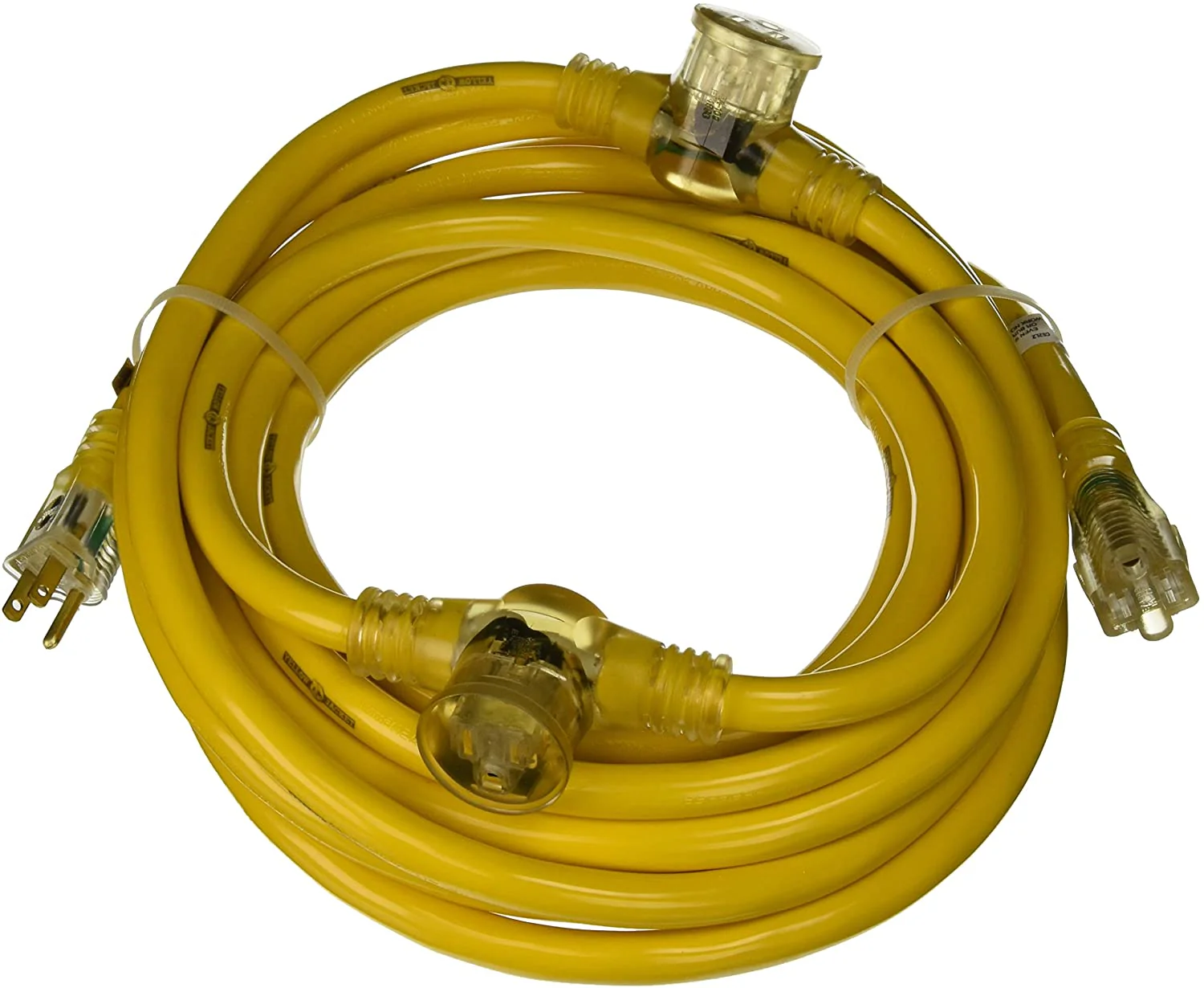 Yellow Jacket 2830 Woods STW Adapter Cord with 3-Outlet Lighted Power Block, 3 12 Awg Bare Cond - Mactool Shop