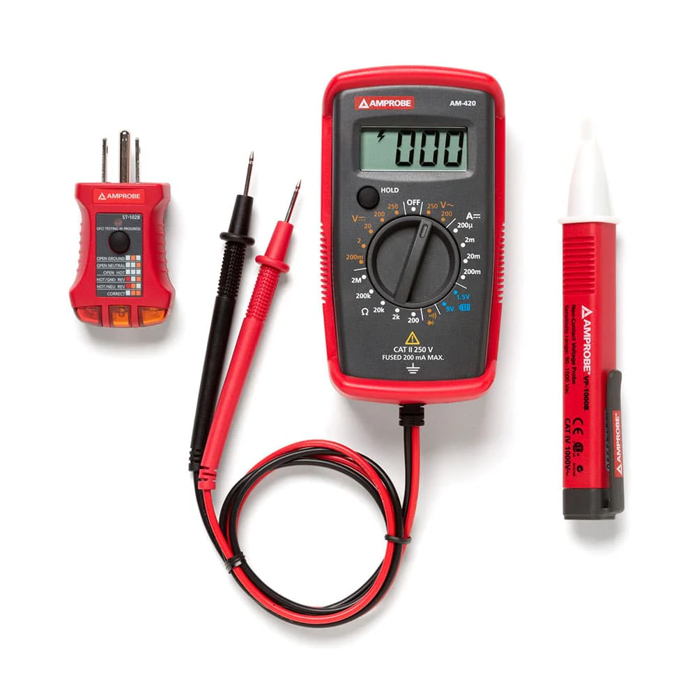 Amprobe 4394419 PK-110 Digital Multimeter Electrical Tester Kit with Voltage Probe - Mactool Shop