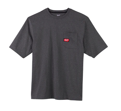 Milwaukee 601G-M Heavy Duty Pocket T-Shirt (601), Short Sleeve, Gray, Medium - Mactool Shop