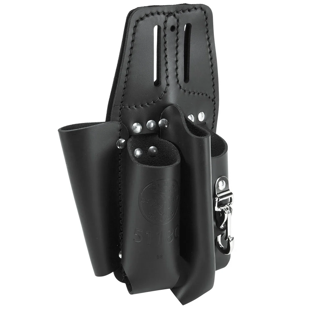 Klein Tools 5118C Black Leather Tool Pouch for Belts - Mactool Shop