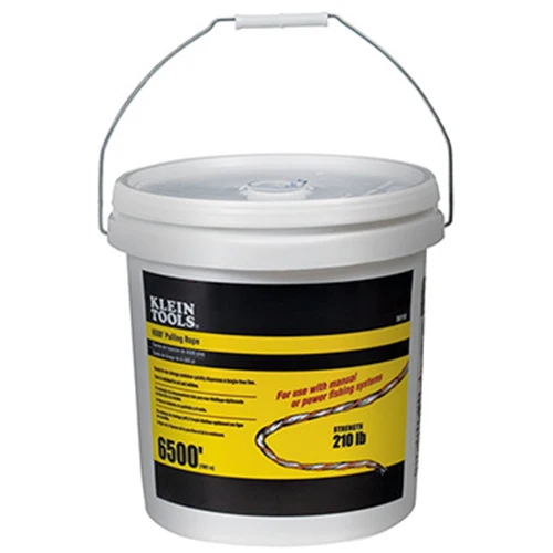 Klein 56110 Wire Pulling Line w/Orange Tracer, Polypropylene, 6500' Bucket - Mactool Shop