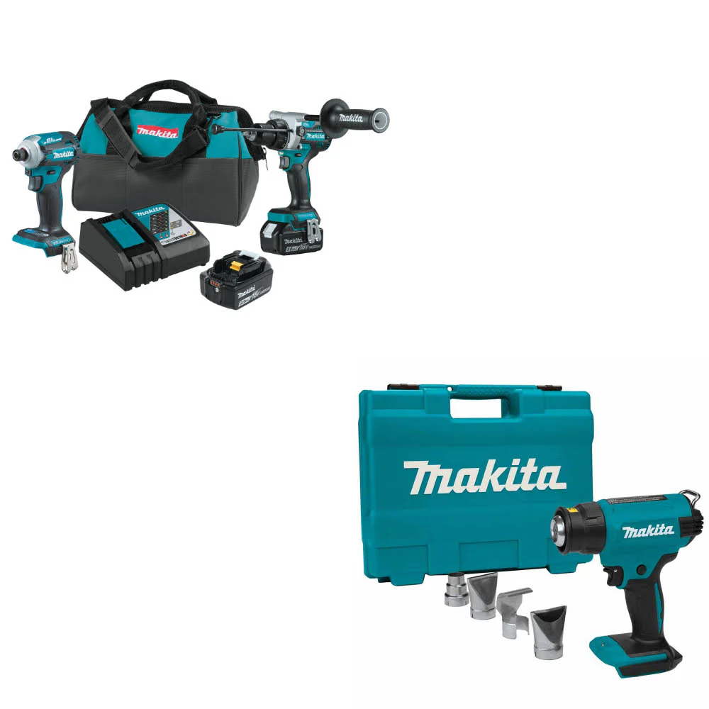 Makita XT288T 18V LXT® Li-Ion 2-Pc. Combo Kit W/ FREE XGH01ZK 18V LXT Heat Gun - Mactool Shop