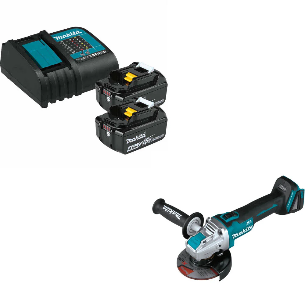 Makita BL1840BSC2 18V LXT Li-Ion Starter Pack W/ FREE XAG25Z 18V LXT Grinder - Mactool Shop