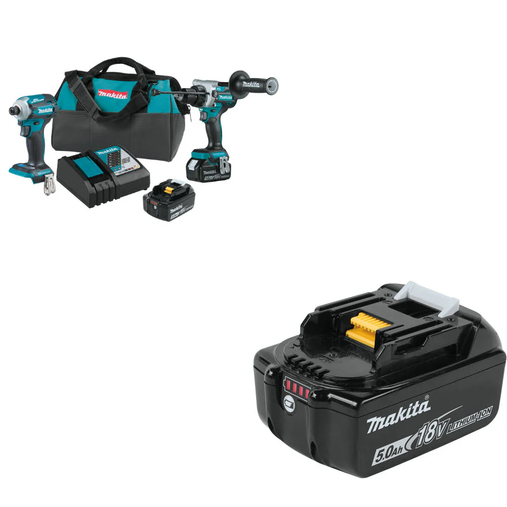 Makita XT288T 18V LXT® Li-Ion 2-Pc. Combo Kit W/ FREE BL1850B 18V LXT Battery - Mactool Shop