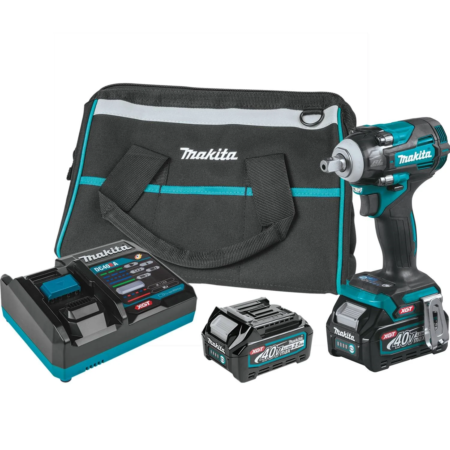 Makita GWT05D 40V max XGT® Impact Wrench Kit w/ Detent Anvil (2.5Ah) - Mactool Shop