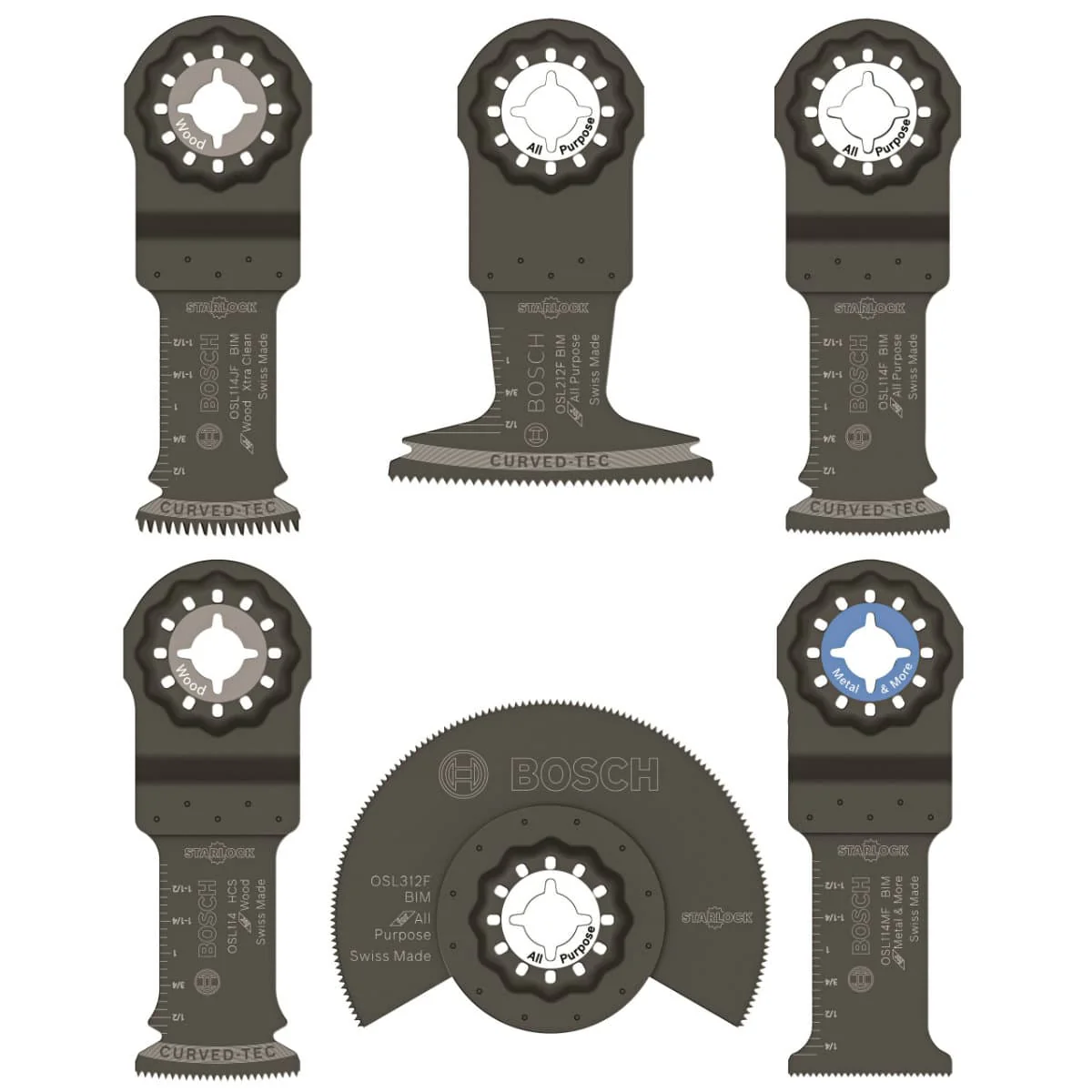 Bosch OSL006 Starlock Oscillating Multi-Tool Accessory Blade Set 6 Pack - Mactool Shop