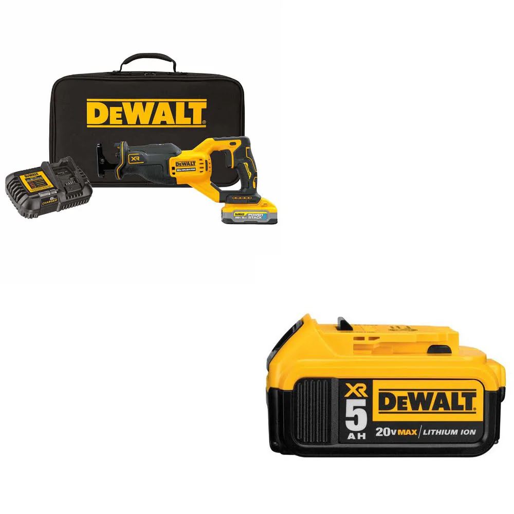 DeWalt DCS382H1 20V Max XR Recip Saw Kit W/ FREE DCB205 20V MAX Battery Pack - Mactool Shop