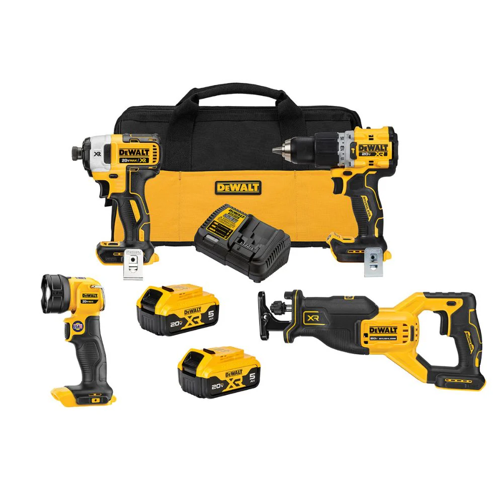 DEWALT DCK449P2 20V MAX XR® Brushless Cordless 4-Tool Combo Kit With 5.0Ah Batteries - Mactool Shop