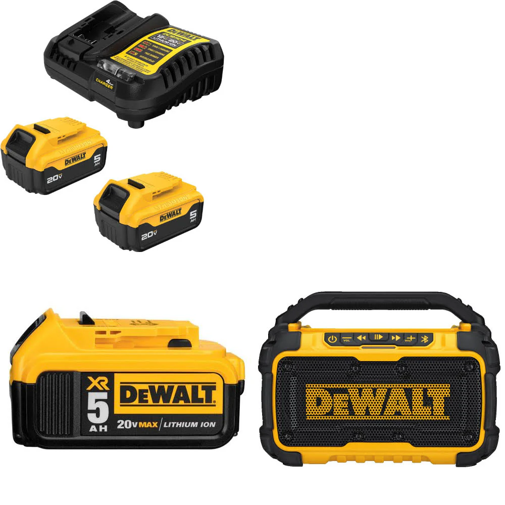 DeWalt DCB205-2C 20V Starter Kit W/ DCB205 20V Battery Pack & 12V/20V Speaker - Mactool Shop