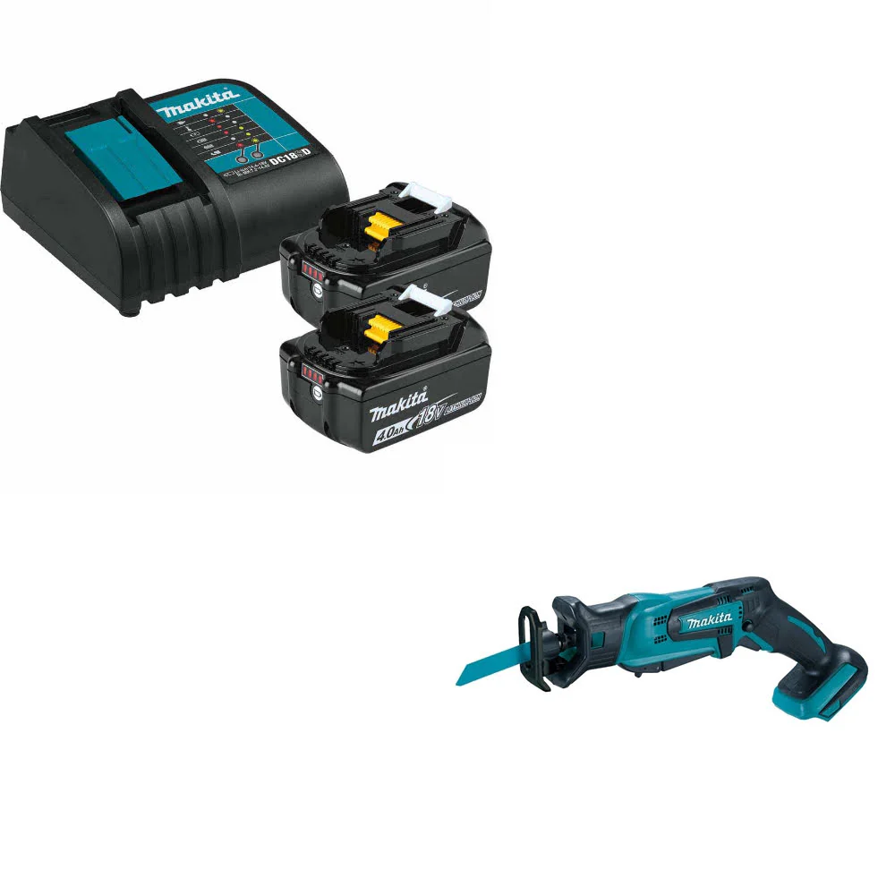 Makita BL1840BSC2 18V LXT Li-Ion Starter Pack W/ FREE XRJ01Z 18V LXT Recip Saw - Mactool Shop