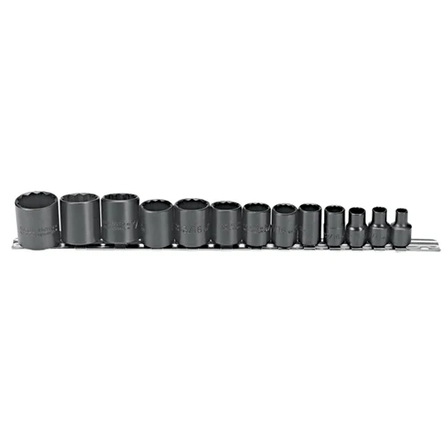 Proto J52304 3/8 Drive 13 Pc. ProtoBlack™ Socket Set - 12 Point - Mactool Shop