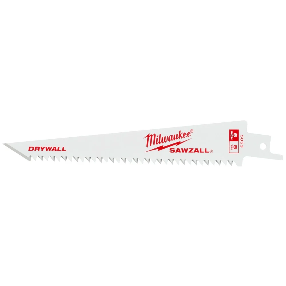 Milwaukee 48-00-5053 6” 8TPI Drywall SAWZALL Blades (3 pk) - Mactool Shop