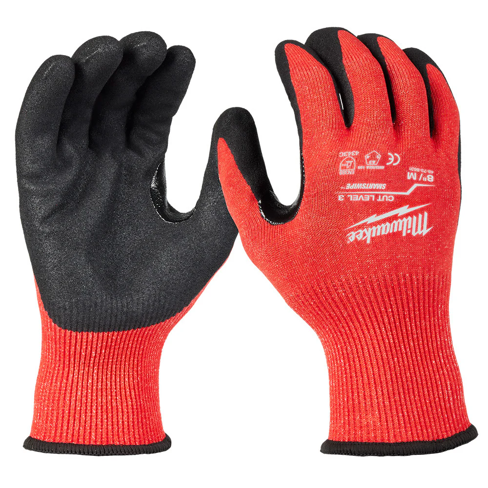 Milwaukee 48-73-8631 Cut Level 3 Nitrile Dipped Gloves - M - Mactool Shop