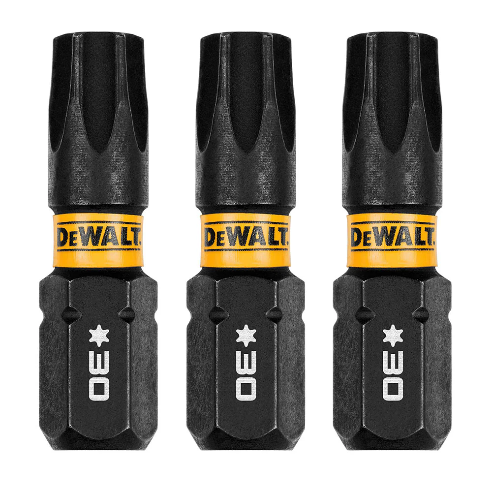 DeWalt DWAF1TX30IR3 T30 FLEXTORQ 1/4 x 1in Impact Driver Bits, 3-Pack - Mactool Shop