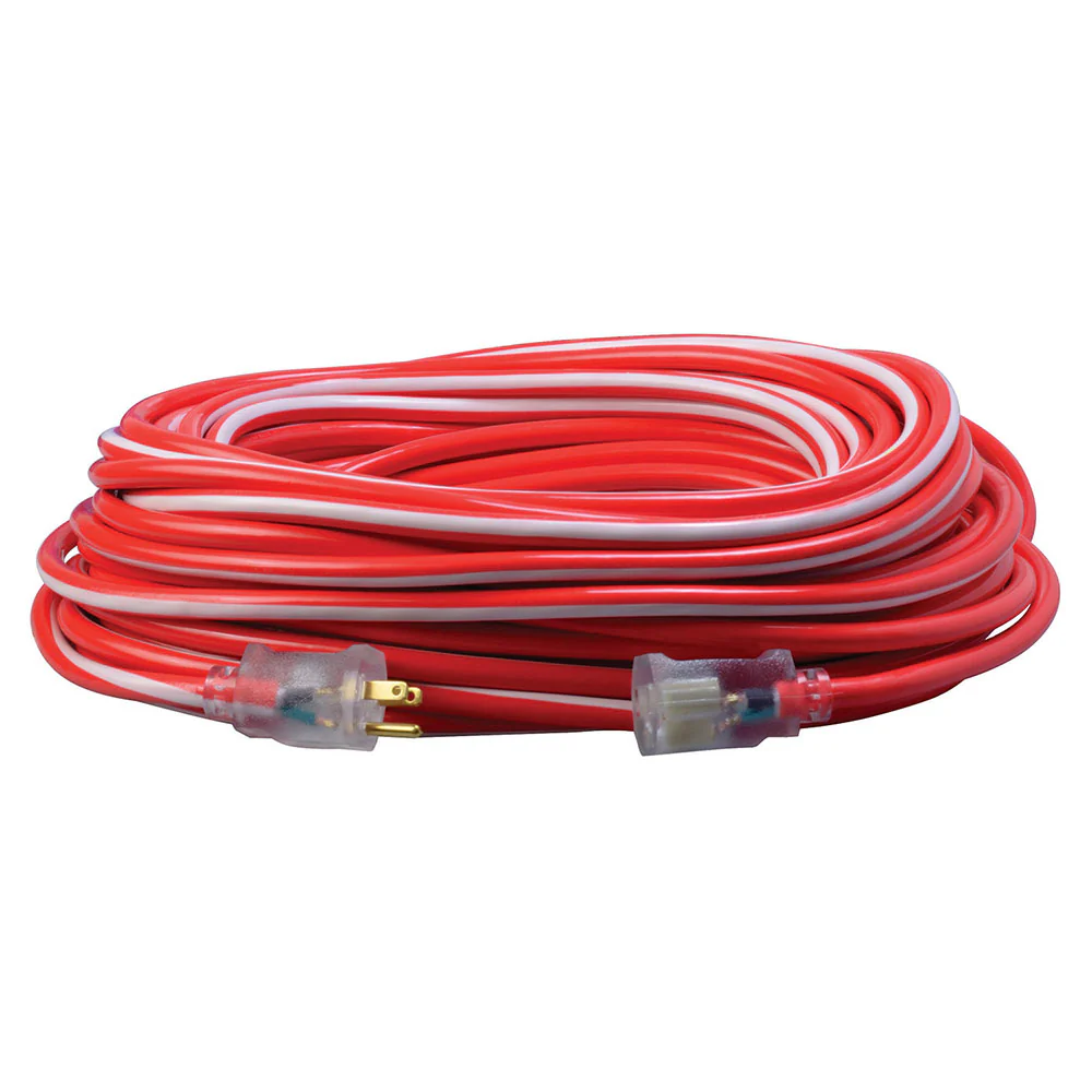 Southwire 2549SW0041 12/3 100' SJTW Red/White Extension Cord with Lighted Ends - Mactool Shop