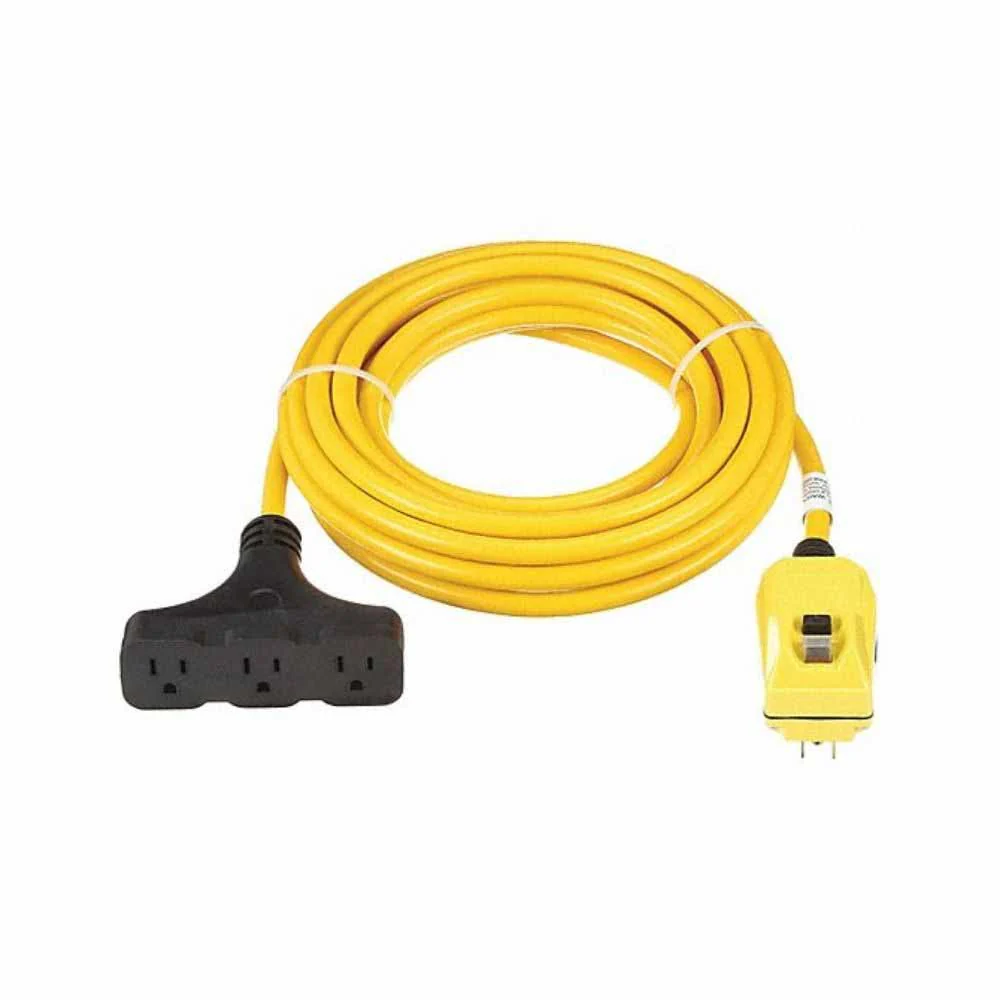 Southwire 14880119-1 50' 15A Right Angle GFCI 12/3 Cord Set Tri-Source End - Mactool Shop