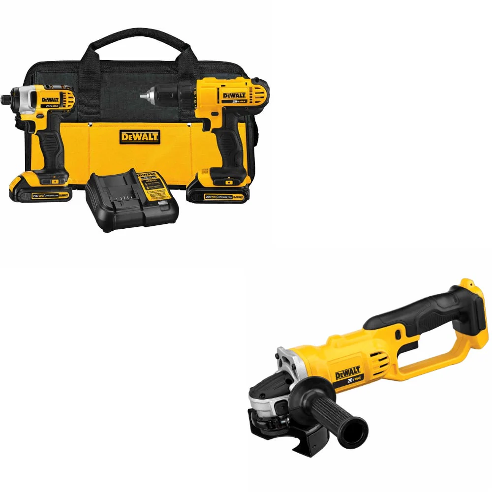 DeWalt DCK240C2 20V MAX 2-Tool Combo Kit W/ DCG412B 20V Max Grinder Tool, Bare - Mactool Shop
