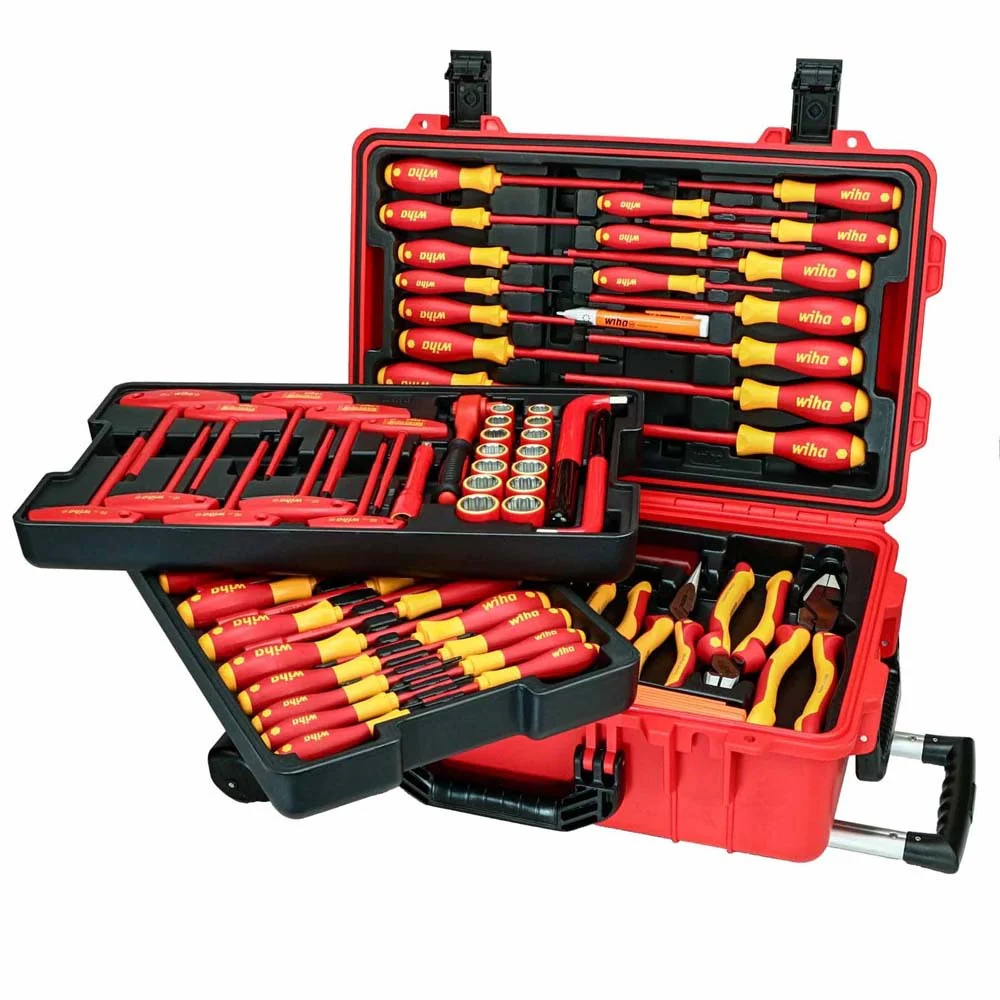 Wiha 32800 80 Piece Master Electrician's Insulated Tools In Rolling Hard Case - Mactool Shop