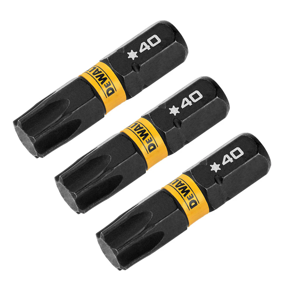 DeWalt DWAF1TX40IR3 T40 FLEXTORQ 1/4 x 1in Impact Driver Bits, 3-Pack - Mactool Shop