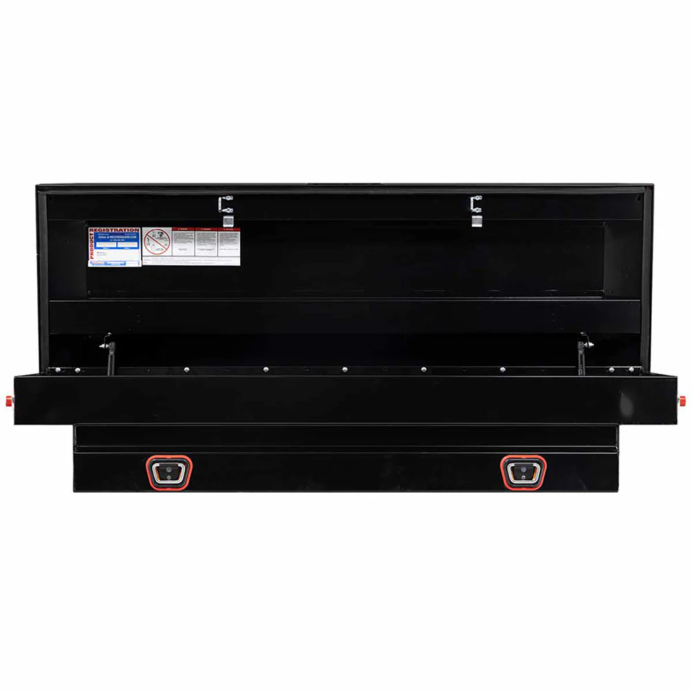 Weather Guard 156-5-03 Model 156-5-03 Saddle Box, Steel, Compact, Gloss Black, 6.1 Cu. Ft. - Mactool Shop