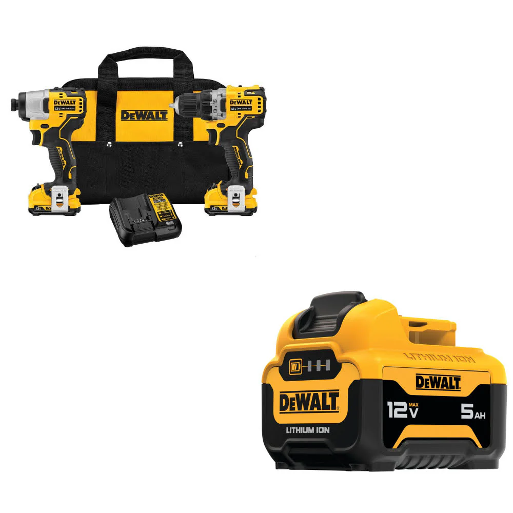 DeWalt DCK221F2 XTREME 12V MAX 2-Tool Combo Kit W/ FREE DCB126 12V MAX Battery - Mactool Shop