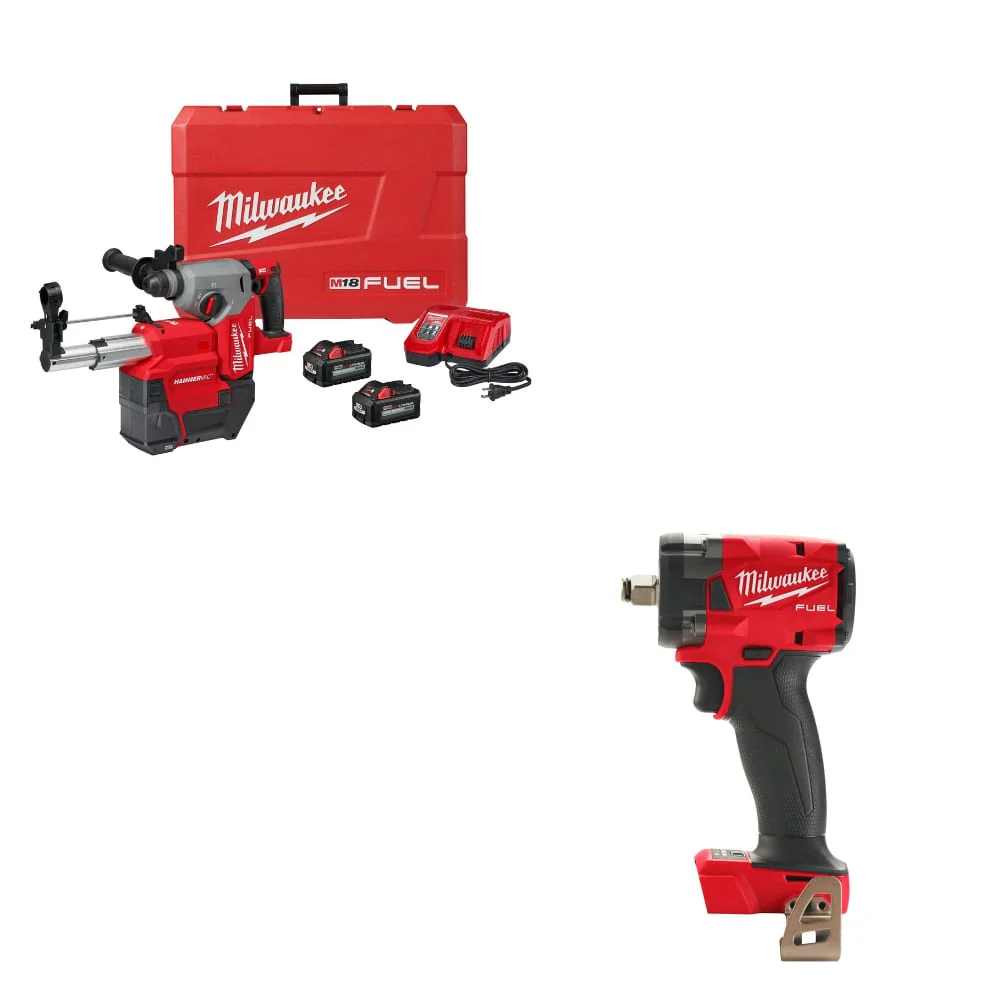 Milwaukee 2912-22DE M18 FUEL Rotary Hammer Kit W/ FREE 2855-20 Impact Wrench - Mactool Shop
