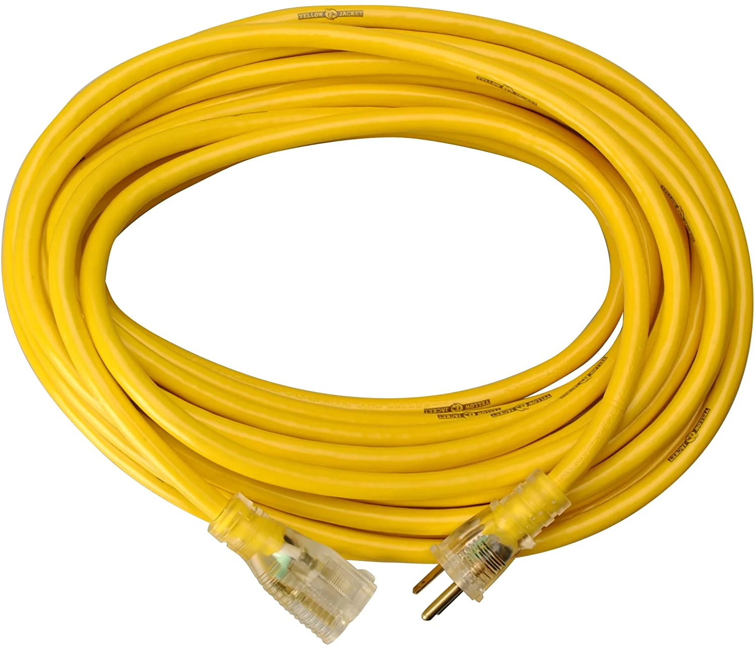 Yellow Jacket 2883 12/3 Heavy-Duty 15-Amp SJTW Contractor Extension Cord with Lighted Ends, 25-Feet - Mactool Shop