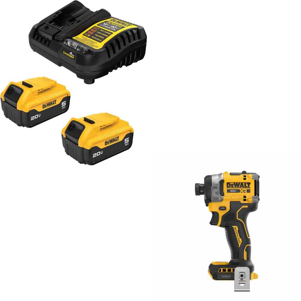 DeWalt DCB205-2C 20V MAX XR Starter Kit W/ FREE DCF860B 20V Max XR Impact Driver - Mactool Shop