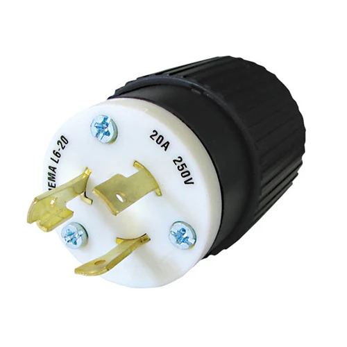 Bryant 70620NP 20-Amp L6-20P Straight Blade Plug, 250 Volt (12-00231B) - Mactool Shop