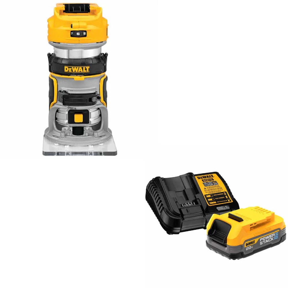 DeWalt DCW600B 20V Router, Bare Tool W/ FREE DeWalt DCBP034C 20V MAX Starter Kit - Mactool Shop