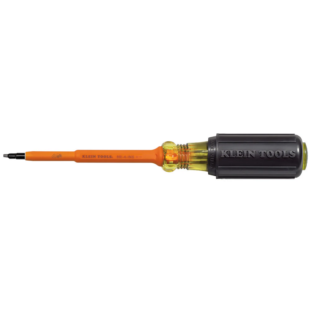 Klein Tools 661-4-INS Insulated Screwdriver, #1 Square Tip, 4