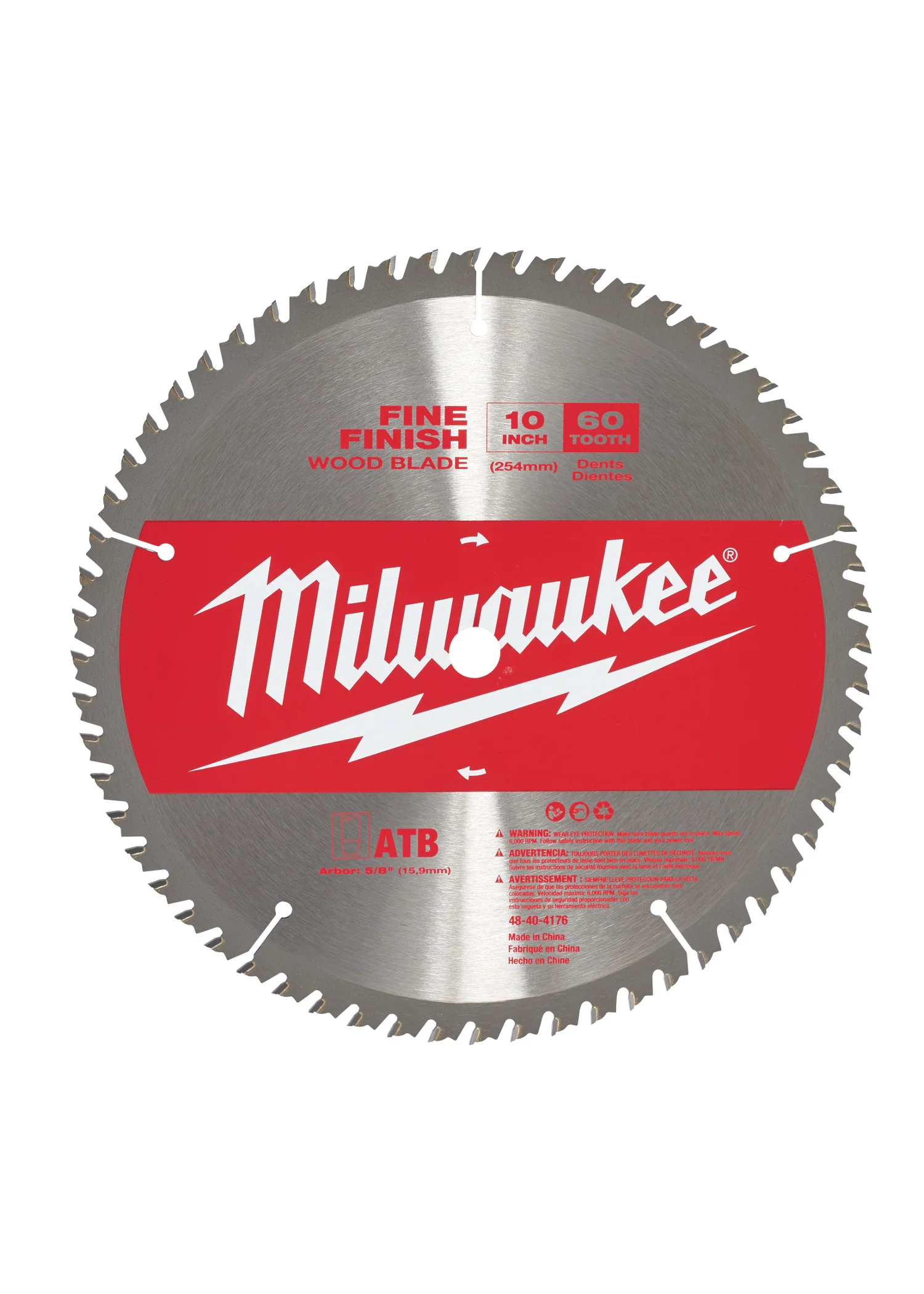 Milwaukee 48-40-4176 10 in. 60 Tooth Fine Finish Blade - Mactool Shop