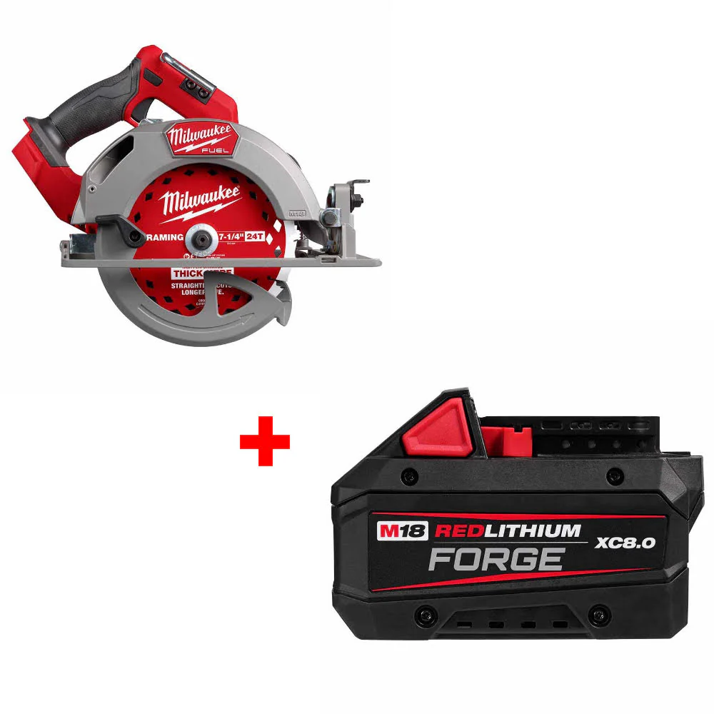 Milwaukee 2834-20 M18 FUEL Circ Saw, Bare W/ FREE 48-11-1881 M18 Battery Pack - Mactool Shop
