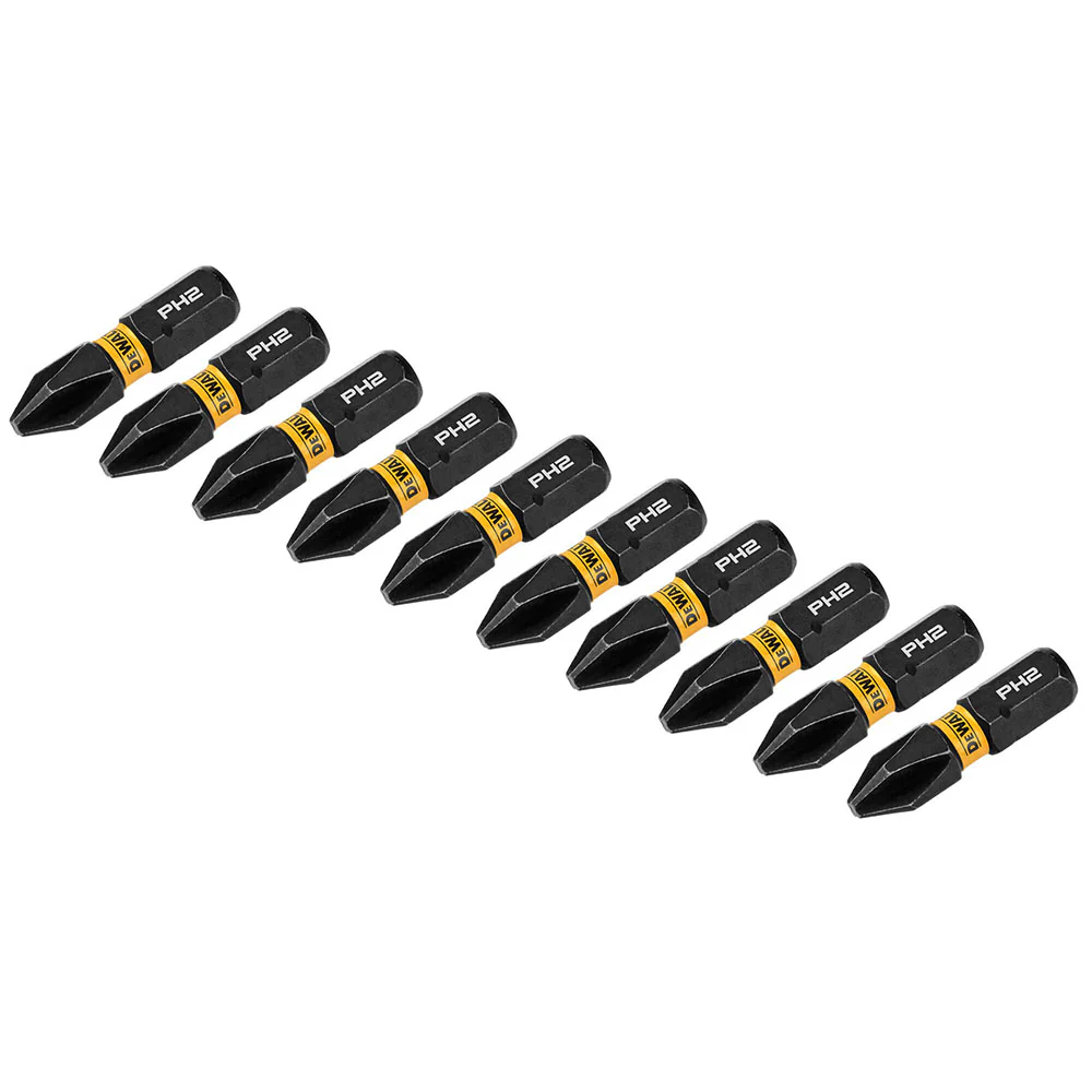DeWalt DWAF1PH2IR10 PH2 FLEXTORQ 1/4 x 1in Impact Driver Bits, 10-Pack - Mactool Shop