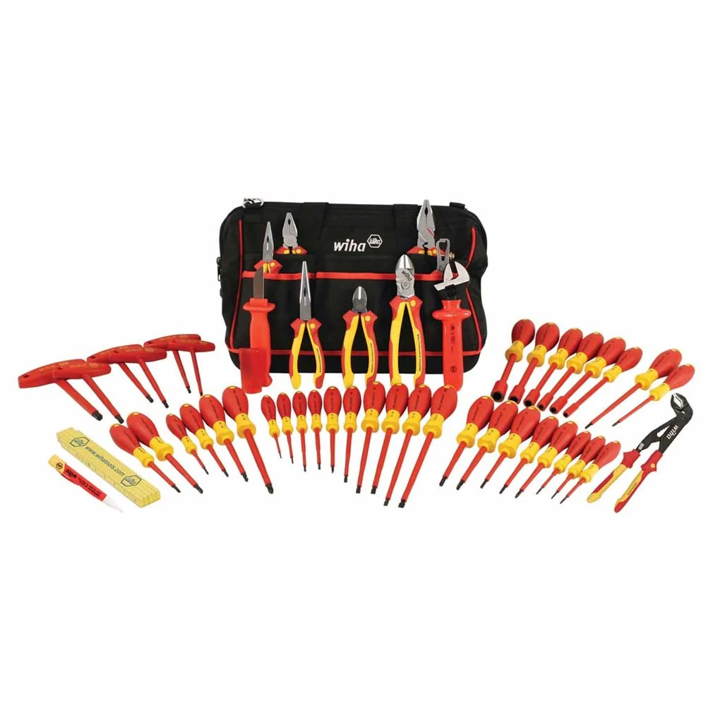 Wiha 32874 50 Piece Master Electrician's Insulated Tool Set In Canvas Tool Bag - Mactool Shop