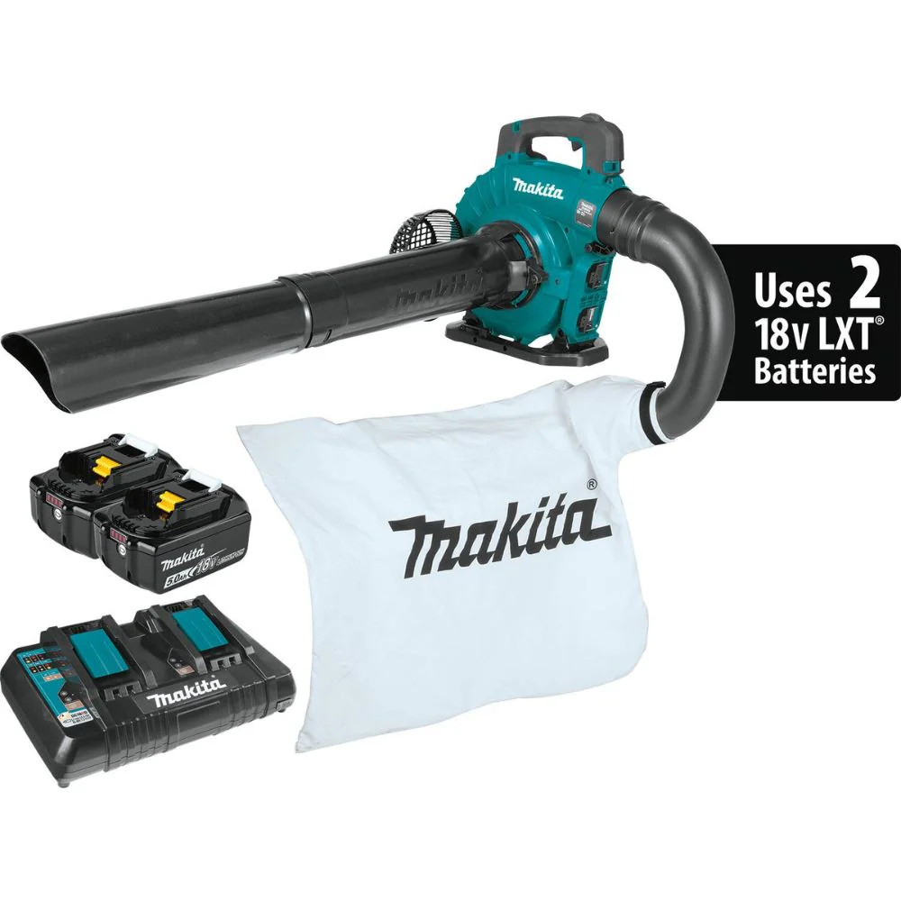Makita XBU04PTV 36V (18V X2) LXT Brushless Blower Kit with Vacuum Attachment Kit, dual port charger (5.0Ah) - Mactool Shop