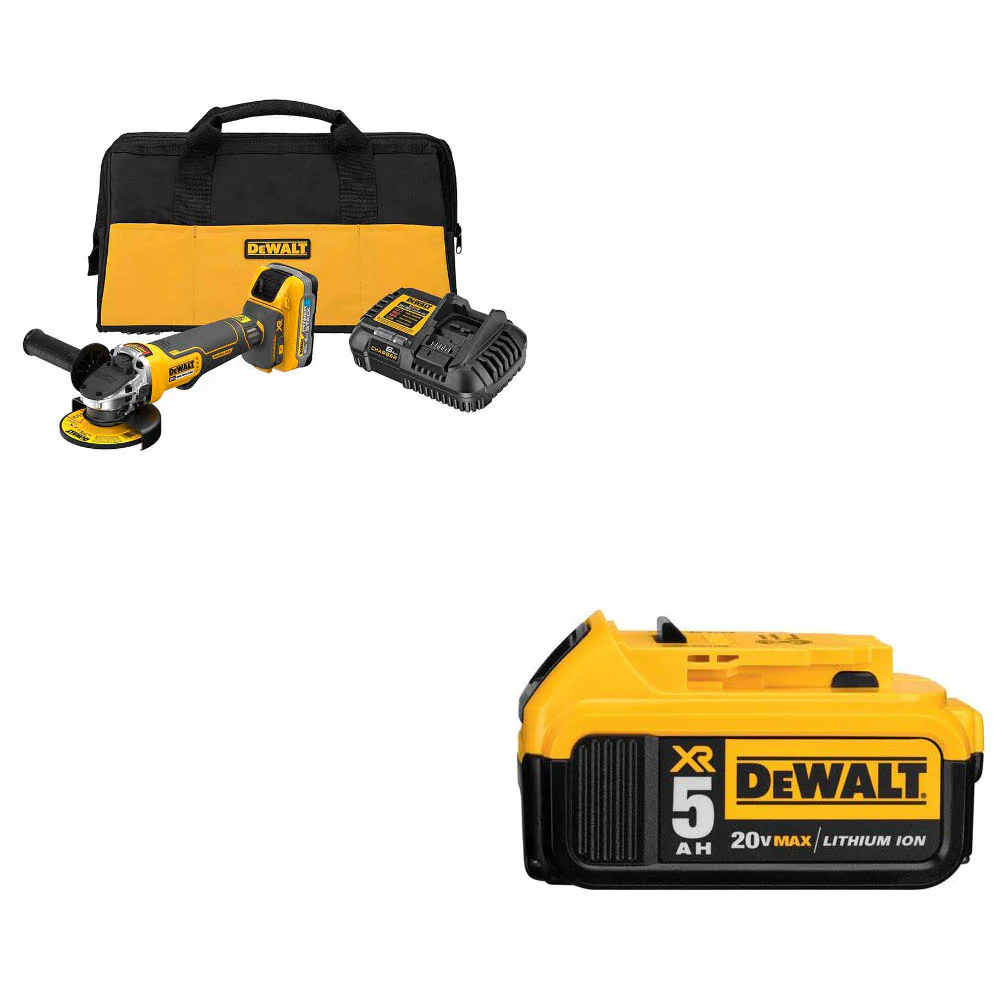 DeWalt DCG413H1 20V Max XR Angle Grinder Kit W/ FREE DCB205 20V MAX Battery Pack - Mactool Shop