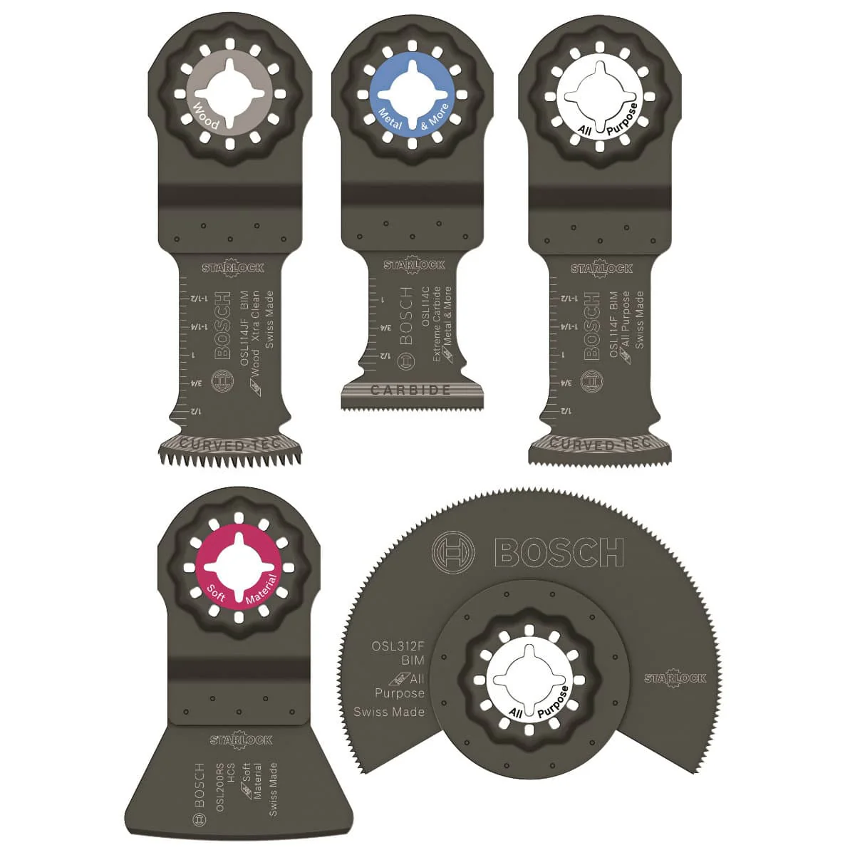 Bosch OSL005C Starlock Oscillating Multi-Tool Accessory Blade Set 5 Pack - Mactool Shop