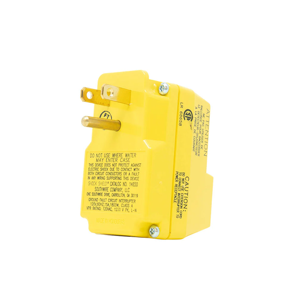 Southwire 14650013-6 GFCI Plug-In Adapter; 15 Amp, 120 Volt - Mactool Shop