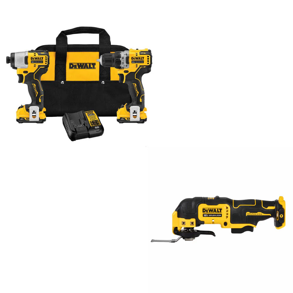 DeWalt DCK221F2 12V MAX 2-Tool Combo Kit w/ FREE DCS353B 12V Oscillating Tool - Mactool Shop