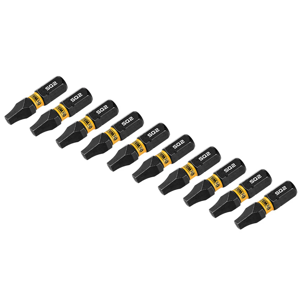 DeWalt DWAF1SQ2IR10 SQ2 FLEXTORQ 1/4 x 1in Impact Driver Bits, 10-Pack - Mactool Shop